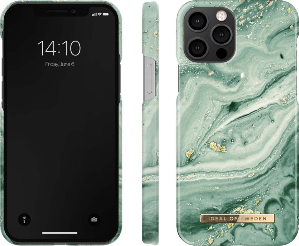 iDeal of Sweden Fashion Case iPhone 12/12 Pro Mint Swirl Marble