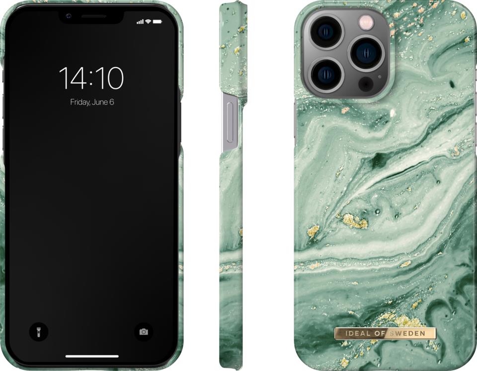 IDEAL OF SWEDEN Fashion Case iPhone 13 Mint Swirl Marble