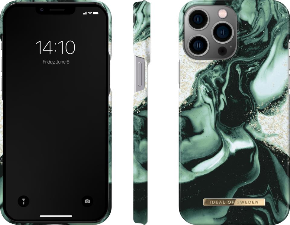 IDEAL OF SWEDEN Fashion Case iPhone 13 PRO MAX Golden Olive Marble