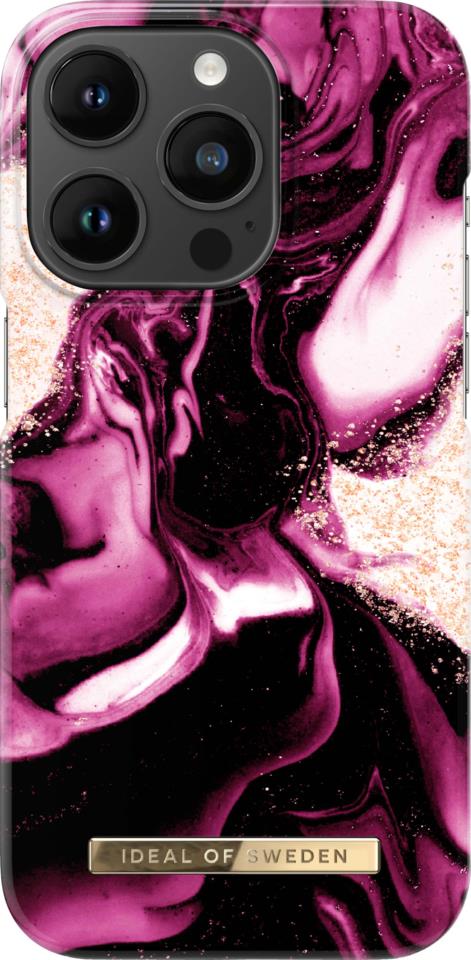IDEAL OF SWEDEN Fashion Case iPhone 14 Pro Golden Ruby Marble