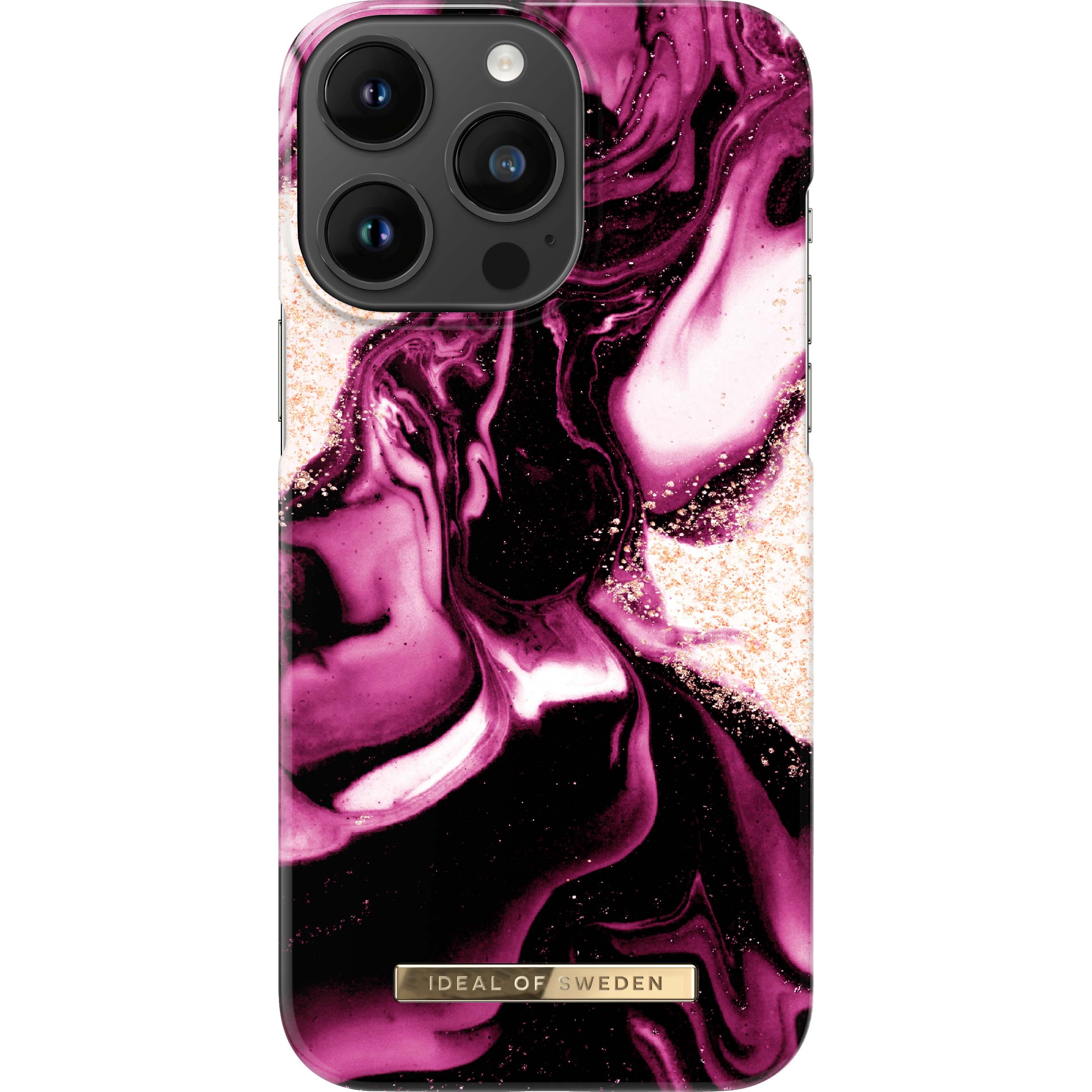 iDeal of Sweden iPhone 14 Pro Max Fashion Case Golden Ruby Marble