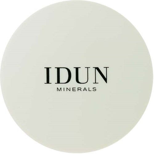 IDUN Minerals-logo på en lys sirkelbakgrunn, med svart tekst i midten.