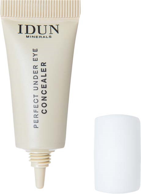 Tuba IDUN Minerals Perfect Under Eye Concealer z białą nakrętką obok.