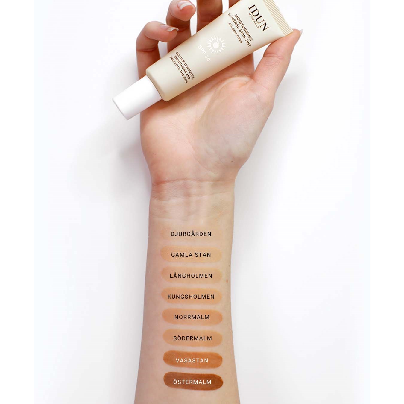 IDUN Minerals Moisturizing Mineral Skin Tint SPF30 Djurgården Light Ne (obrázok 3)