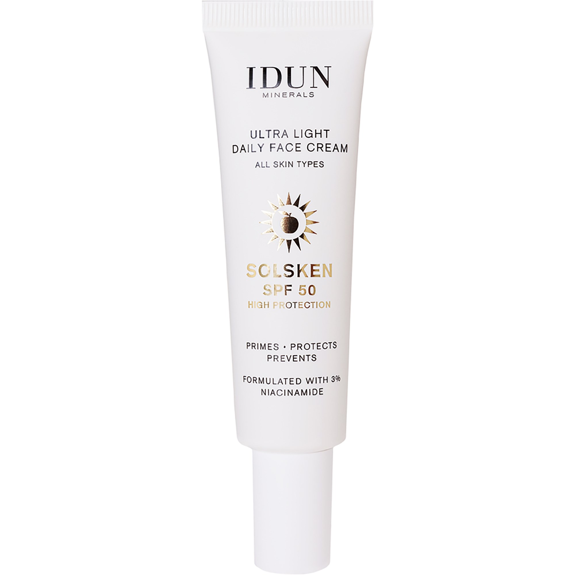 Läs mer om IDUN Minerals Ultra Light Daily Face Cream Solsken SPF 50 30 ml