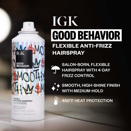 Лак для волос IGK Good Behavior Flexible Hairspray эластичной фиксации, 168 мл — фото 3