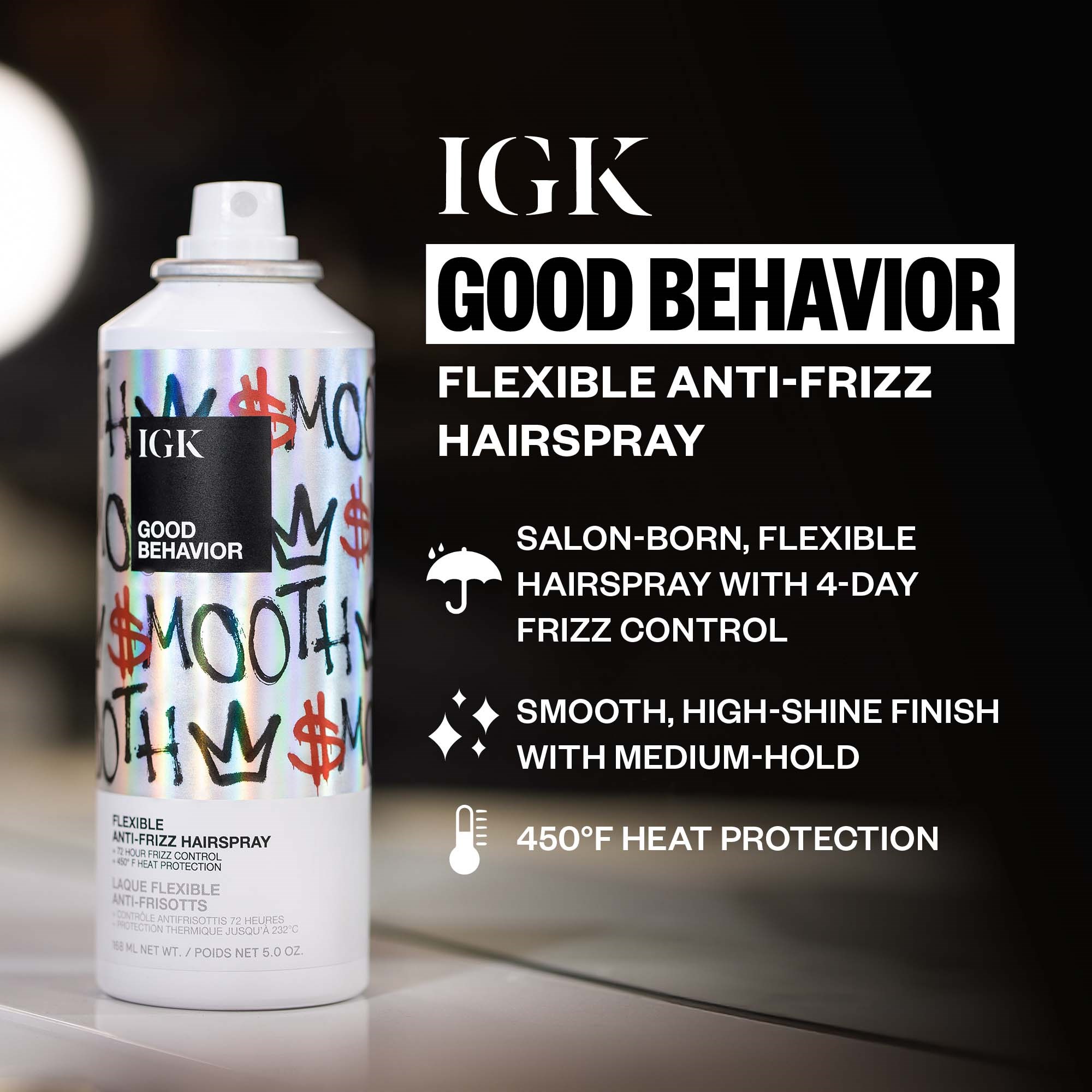 IGK Good Behavior Flexible Hairspray 168 ml (obrázok 3)