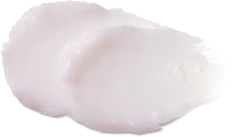 Cremige weiße Produkt, glatt und glänzend, sieht aus wie eine Kosmetik- oder Hautpflegecreme oder Lotion.