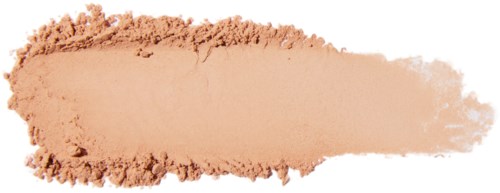 A beige powder spread out with rough edges, likely makeup or foundation. Thin, uneven, and fading to white.