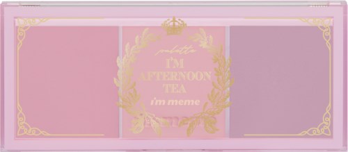 Pink box with gold decorative design and the text "I'm a tea afternoon" in the center.