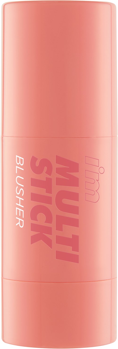 A pink lipstick tube with the words "MUTT STICK" and "BLUSHER" written on it.