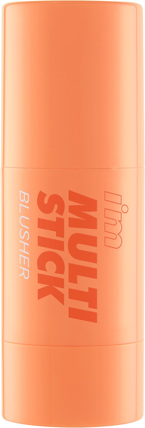 Ein pfirsichfarbenes Lippenbalsam-Röhrchen mit orangefarbenem Text, der "MUTTI STICK BLUSHER" liest.