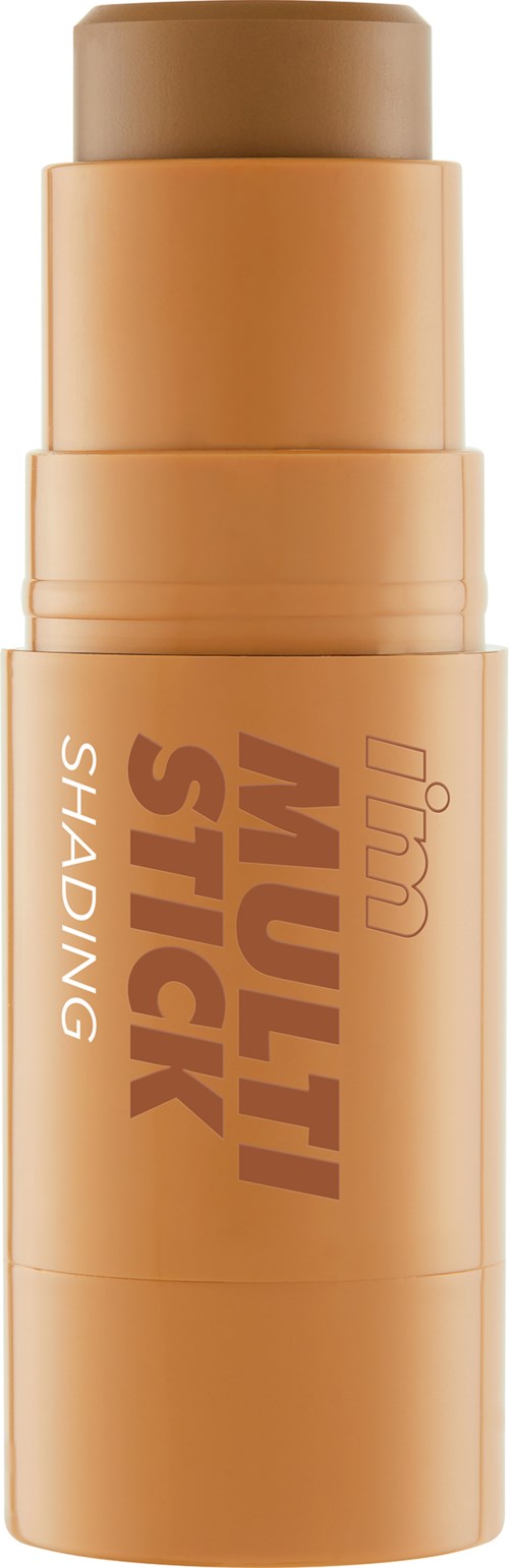Ett concealer-stift i ett beiget rör märkt 'i'm MULTI STICK SHADING'. Det har ett lock och en vridbar design.