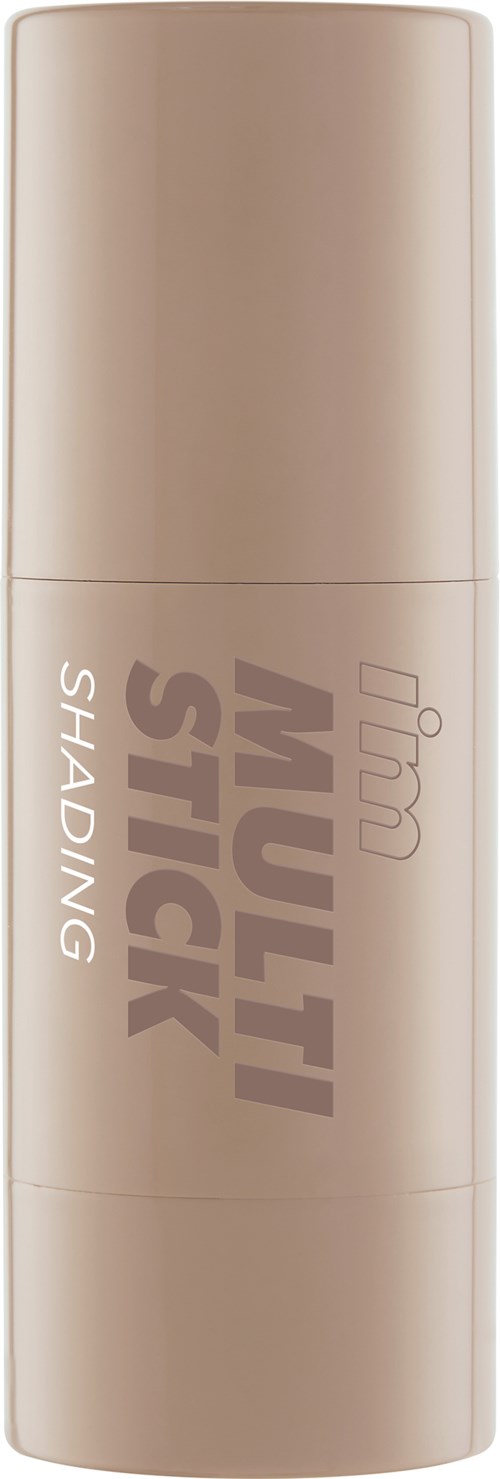 Ett beige stift med brunt text som säger "multi stick shading" och ett lock upptill.