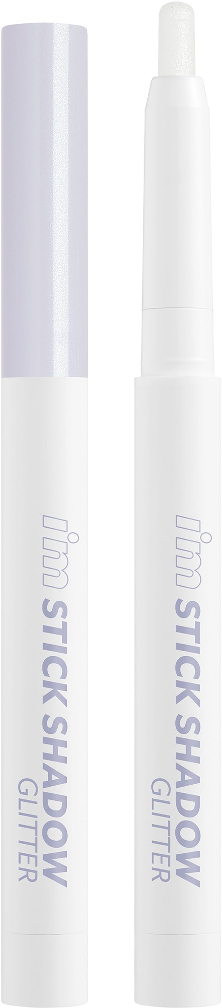 Ein weißer Make-up-Stift mit silberner Kappe, beschriftet mit 'FIMI Stick Shadow Glitter' für Augen-Make-up.