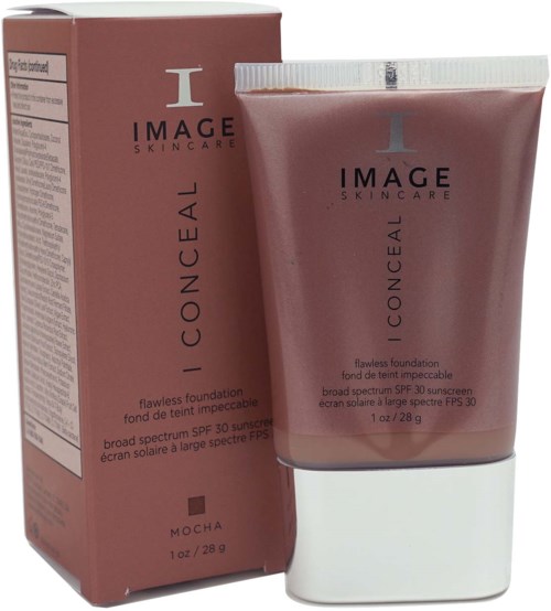 Ett rör och en förpackning av hudvårdsconcealer med SPF 30 märkt 'Mocha' färg, för perfekt foundation applicering.