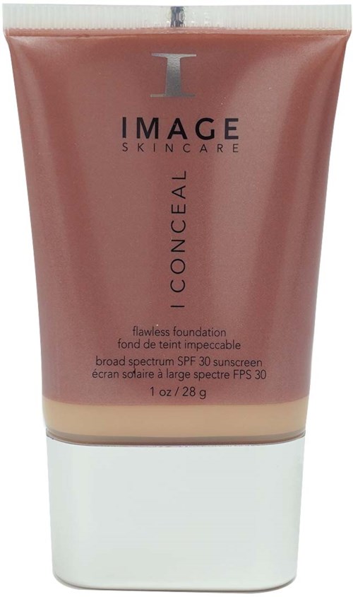 En rosa stamper av foundation, märkt 'Image Skincare', kallad 'I Conceal', med SPF 30 och 28 gram.