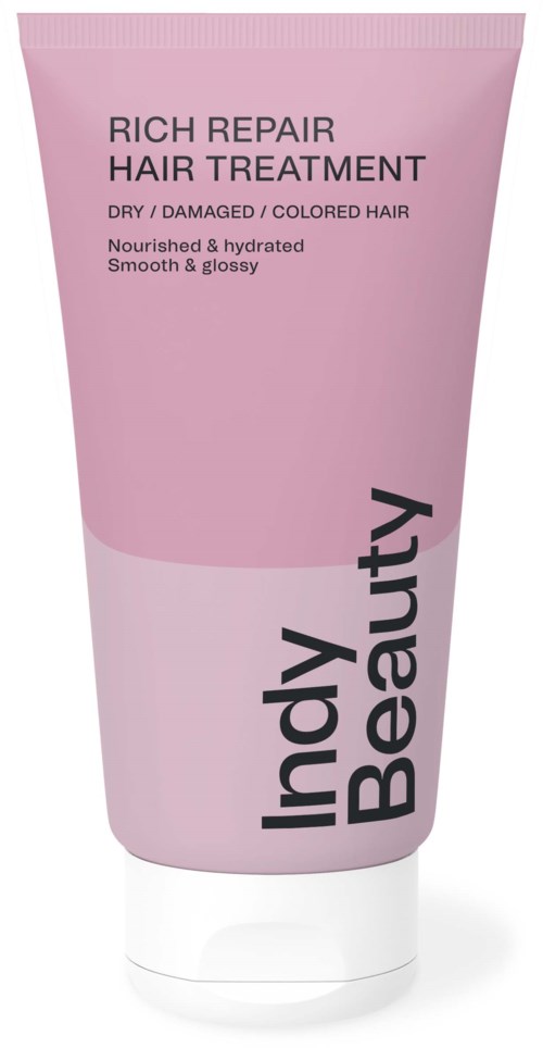 Rosa tube med hårkuren for tørt, skadet, farget hår. Glatt og blankt utseende. Merkenavn 'Inovy Beauty'.