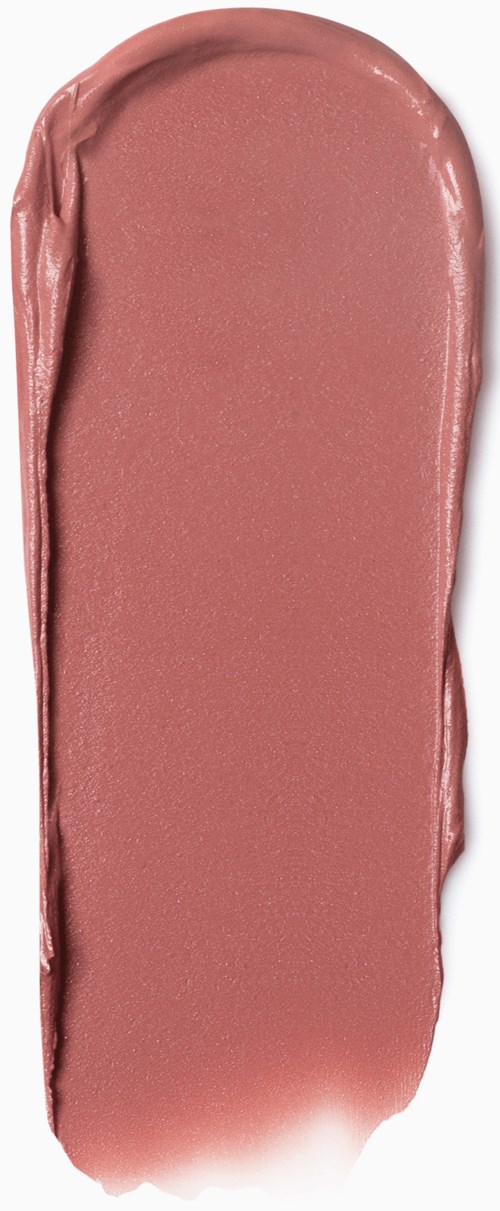 A long, rectangular smear of pinkish-brown makeup or lipstick with shiny, smooth surface.