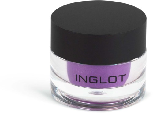 A small jar with purple nail polish and a black lid, labeled 'INGLOT' on a white and black background.
