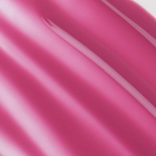 Nahaufnahme einer glänzenden rosa Metalloberfläche mit glatten Kurven.