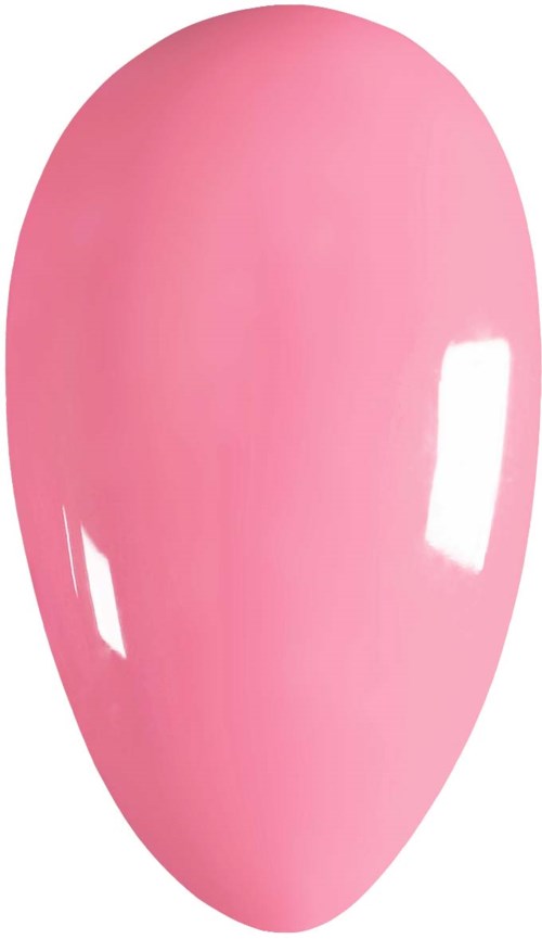 En glänsande rosa oval form med reflektioner, ser slät och polerad ut.