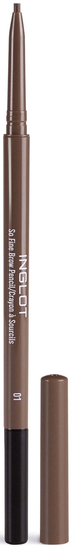 A brown eyebrow pencil with a cap, labeled "Brow Pomade" and "10" in white letters.