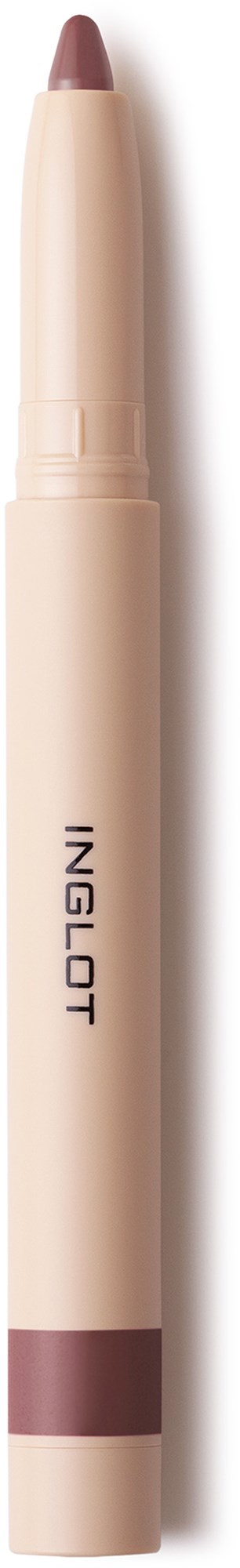 A beige highlighter with a pinkish tip and the brand name INGLOT written on it.