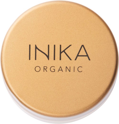 Ein runder Behälterdeckel mit dem Text 'INKA ORGANIC' in Schwarz auf einem beigen Hintergrund.