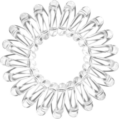 En cirkulär samling av genomskinliga hårband eller elastiska band som ofta används för hårstyling.