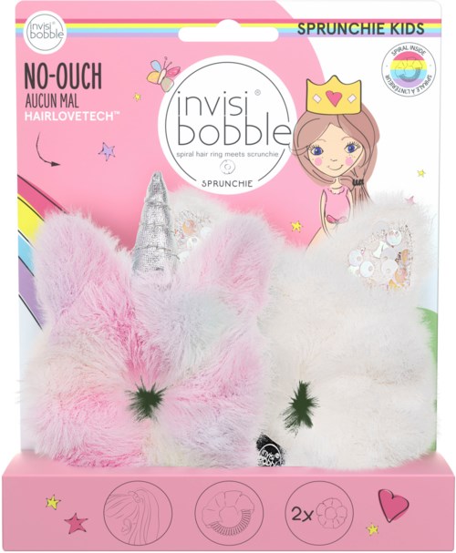 Soft, pink bunny ears with white tips and a fluffy white tail, designed for kids' play. Includes a cartoon girl on packaging.