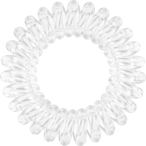 Ett tydligt plasthårband med flera ringar i en cirkel.