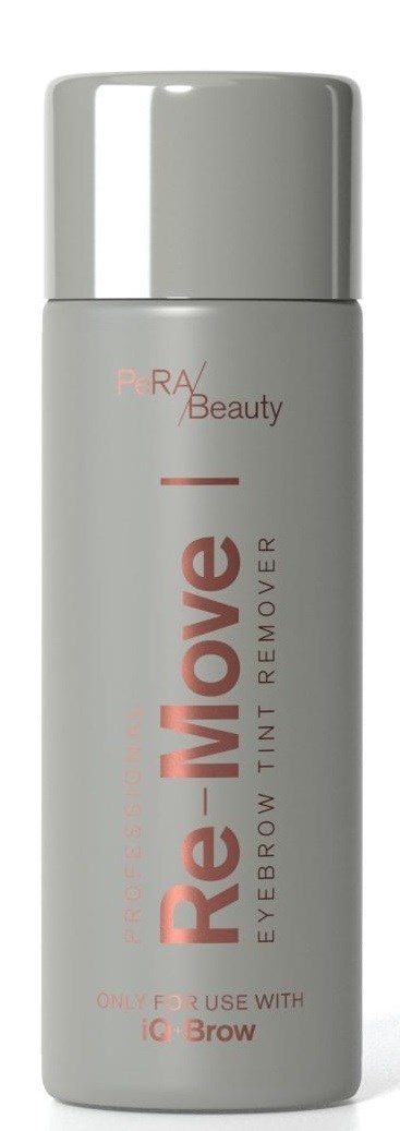 Grå flaska för ögonbrynsborttagning för användning med iC-Brow av FR.AY Beauty, designad för ögonbryn.