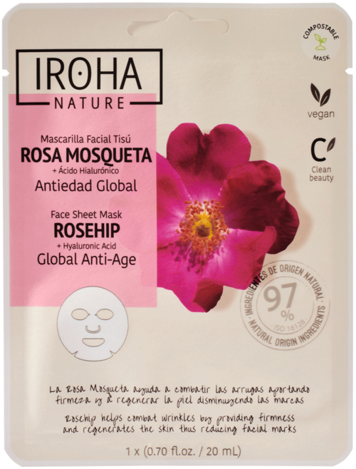 IROHA NATURE Anti-Age Rosehip Face Sheet Mask