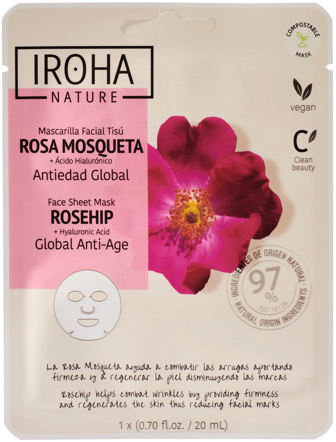 IROHA NATURE Anti-Age Rosehip Face Sheet Mask