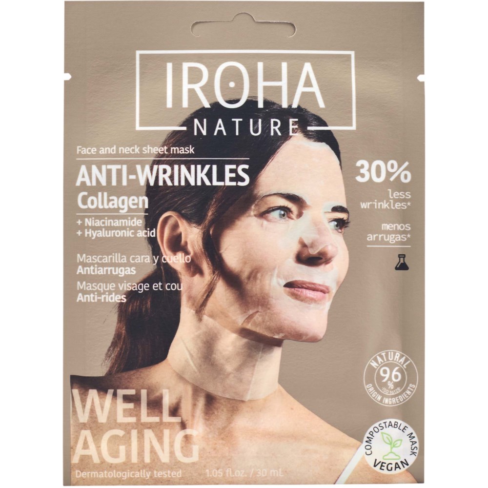 IROHA NATURE IROHA NATURE Anti-Wrinkles Collagen Face & Neck Sheet Mask
