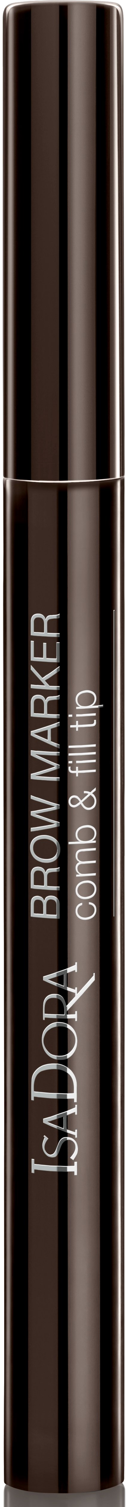 Ett svart sminkpennliknande produkt med silverlock, märkt 'ISADORA BROW MARKER'.