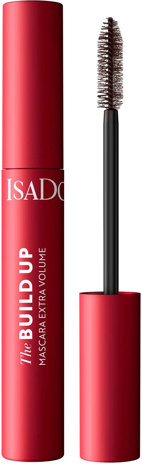 Punainen rulla ripsiväriä ja harja, nimeltä "The Build Up" by ISADORE.