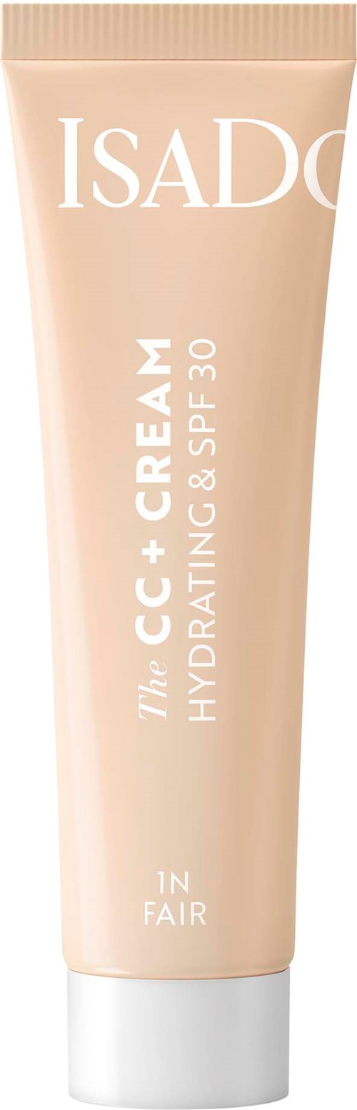 Beige putkilasi ISADORE CC+ Cream, kosteutta ja SPF 30 sisältävä.