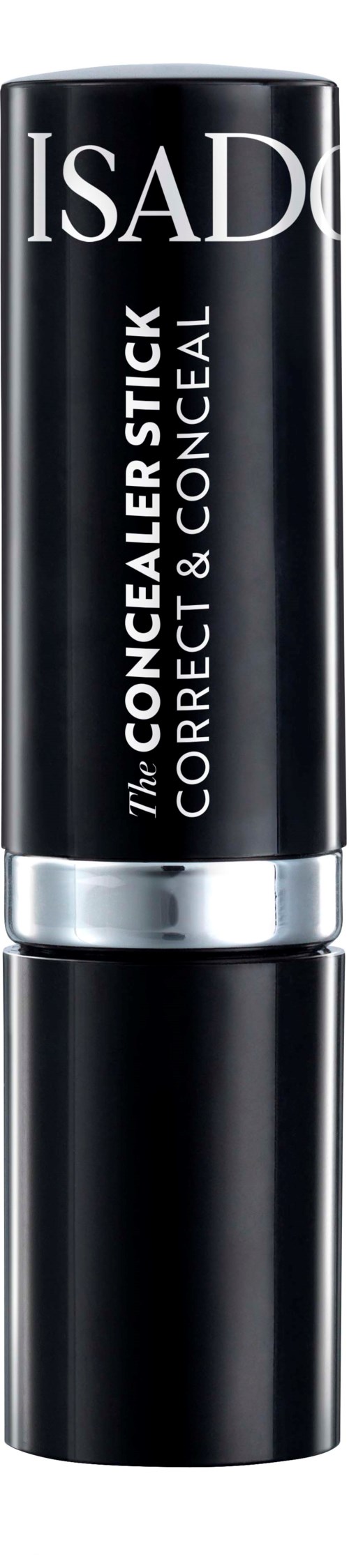 Musta putki, jossa hopeinen raita, merkintä "ISAD" ja "The Concealer Stick" piilottamiseen ja korjaamiseen.