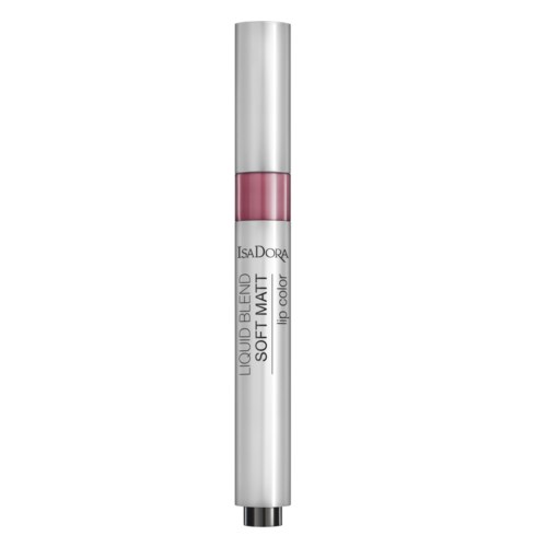 En lip gloss-tub med rosa nyans, silver och vit design, och märket IsaDora.