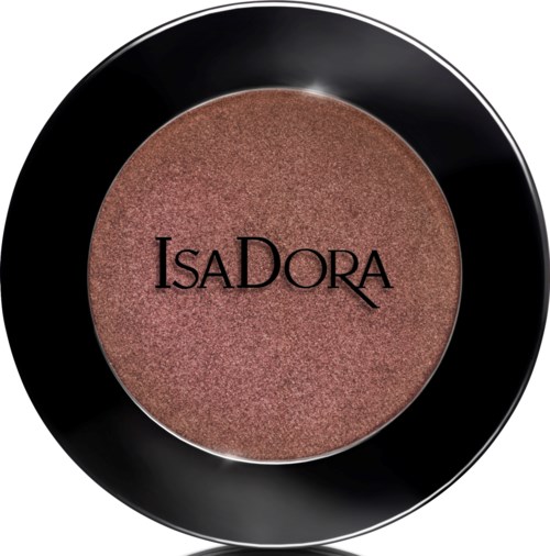 Ett runt makeupprodukt med svart lock, med varumärkesnamnet "IsaDora" i mitten.
