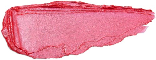 Et stort stykke med rosa leppestift som har en glatt, glansfull overflate og litt kurvede kanter.