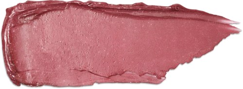 A brush stroke of pink lipstick spread on a black background.