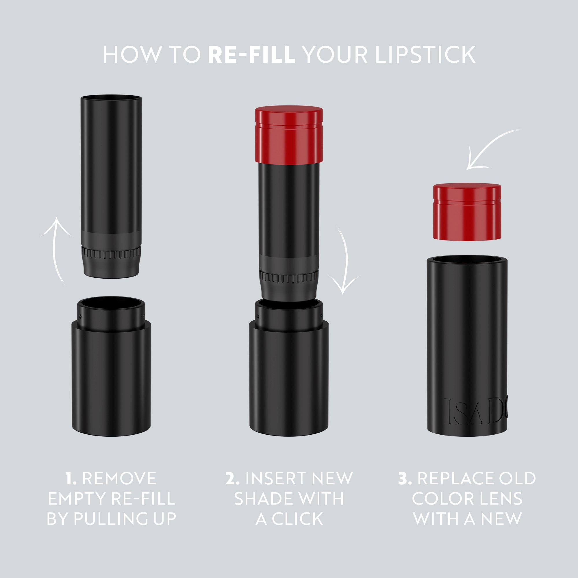IsaDora Perfect Moisture Lipstick Refill 215 Classic Red (obrázok 4)