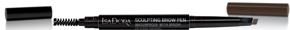 Isadora Sculpting Brow Pen Waterproof With Brush 80 Dark Brown