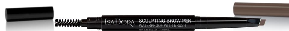 Isadora Sculpting Brow Pen Waterproof With Brush 82 Medium Brown