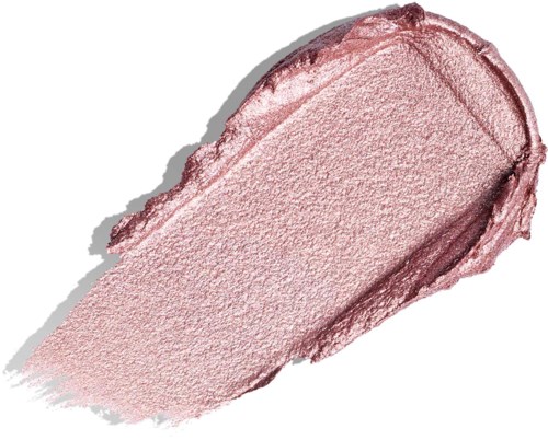 Ljus rosa ögonskugga med skimrigt finish på vit bakgrund.