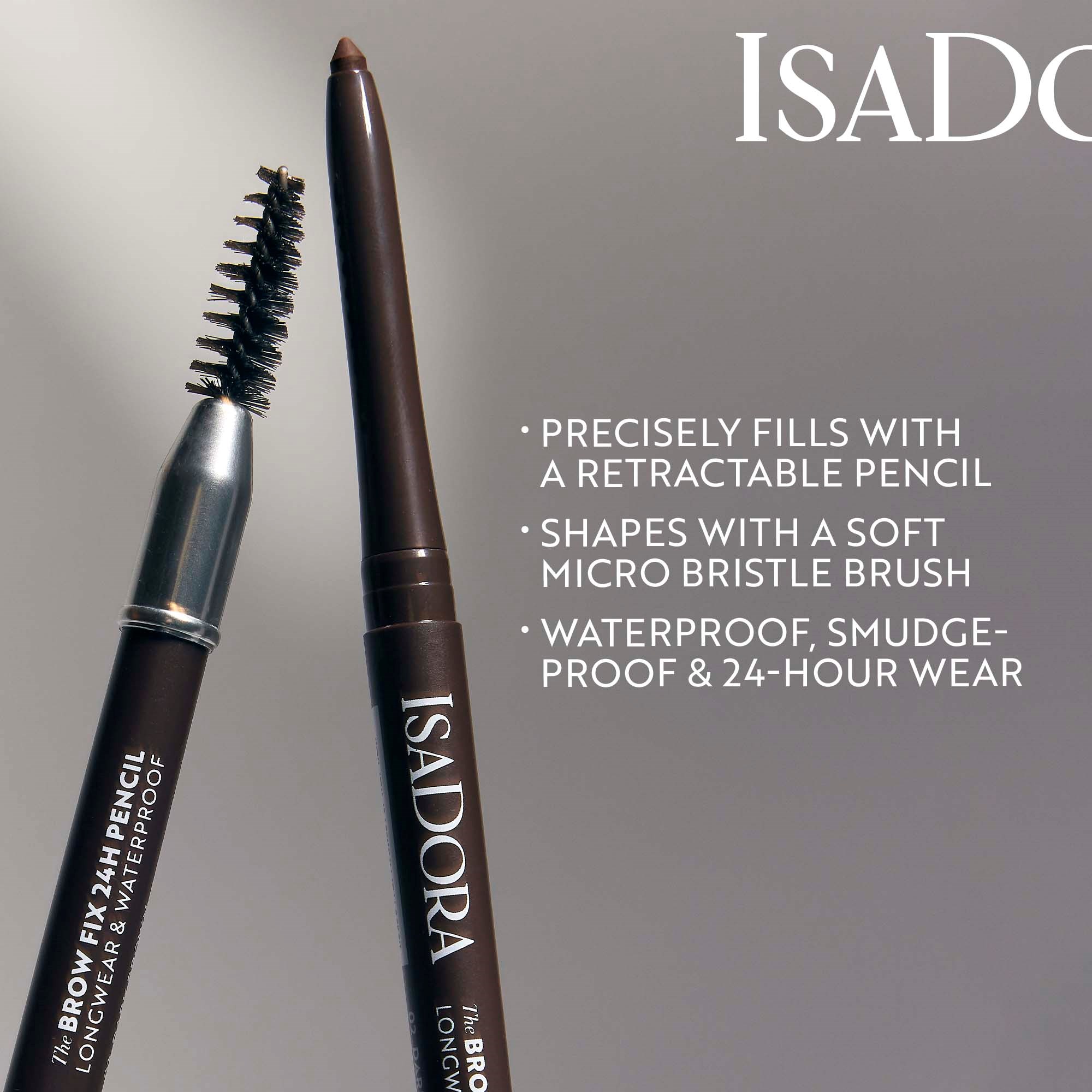 IsaDora The Brow Fix 24H Pencil Longwear & Waterproof 03 Medium Brown (obrázok 5)