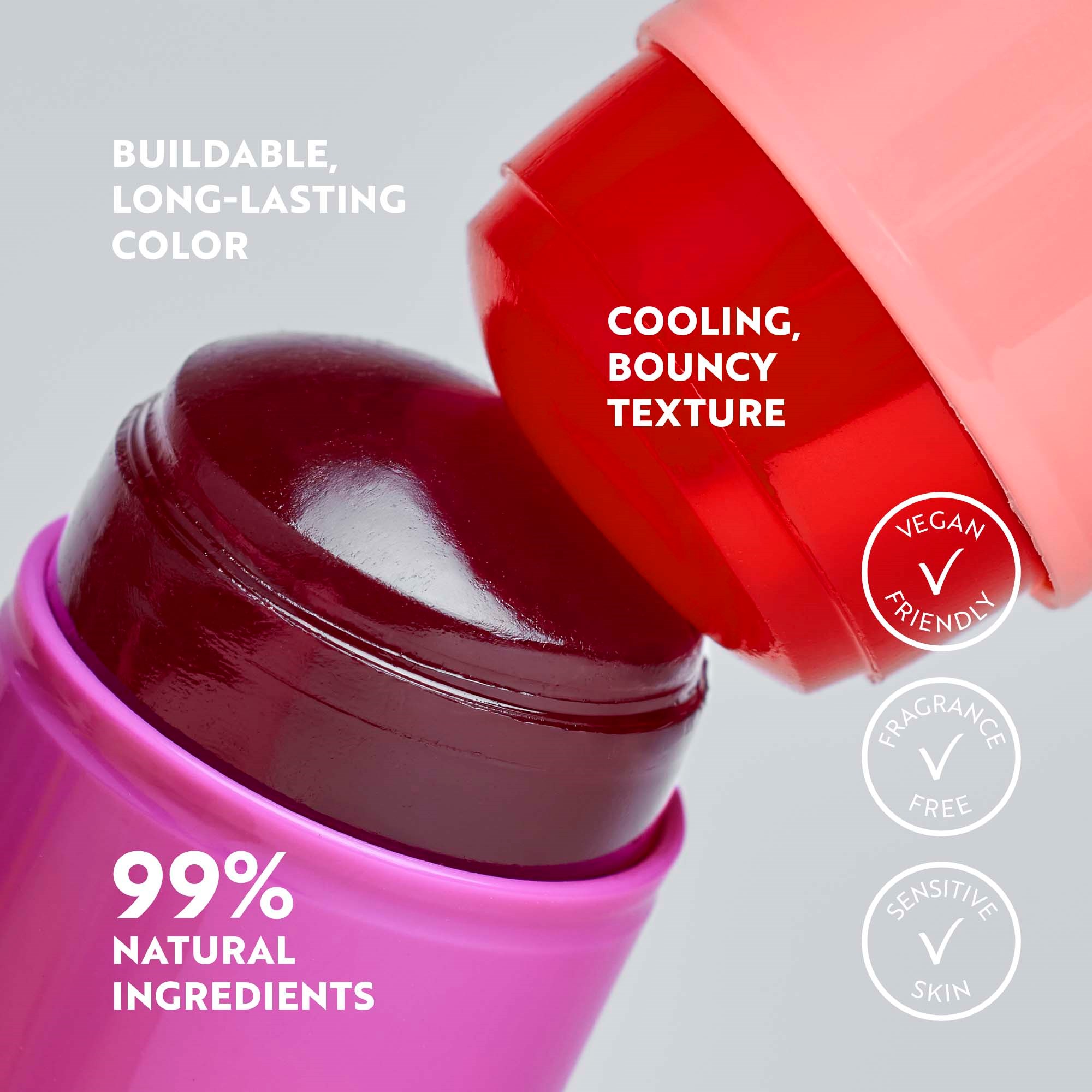 IsaDora The Lip & Cheek Tint Cooling Jelly Stick 12 Berry Pink (obrázok 5)
